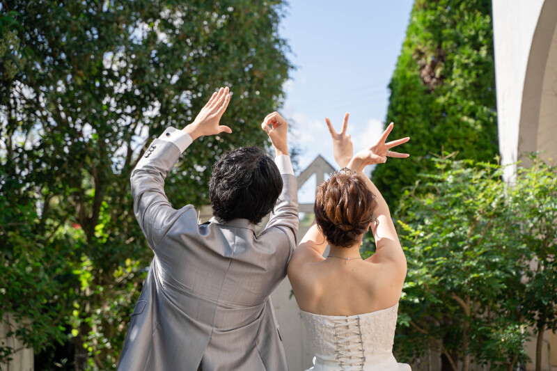 ドレス姿をしっかり残せるスタジオ撮影