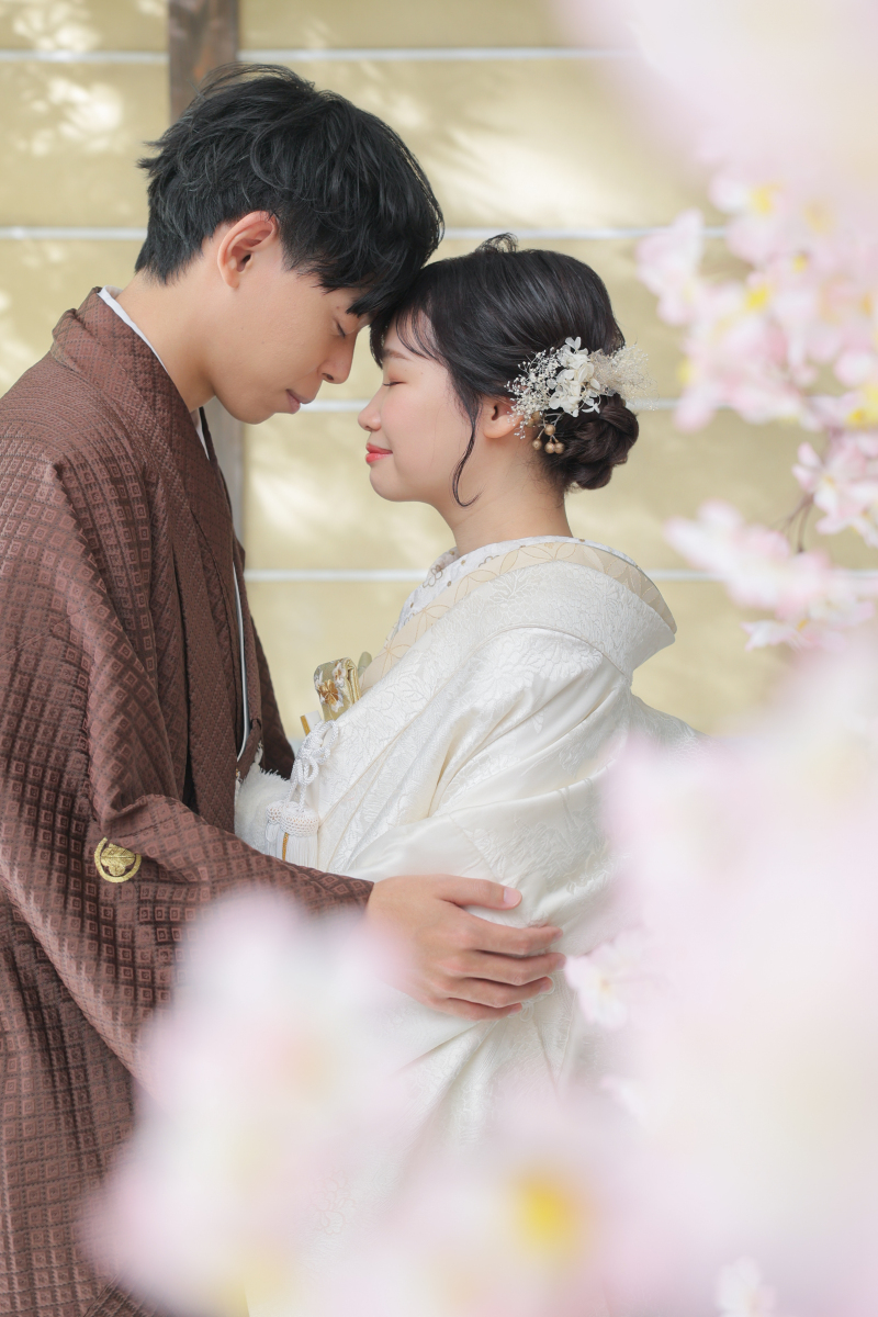 屋内庭園スタジオで桜フォト