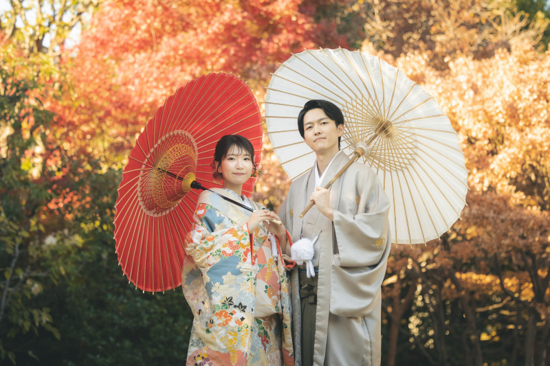 紅葉で目白庭園フォト