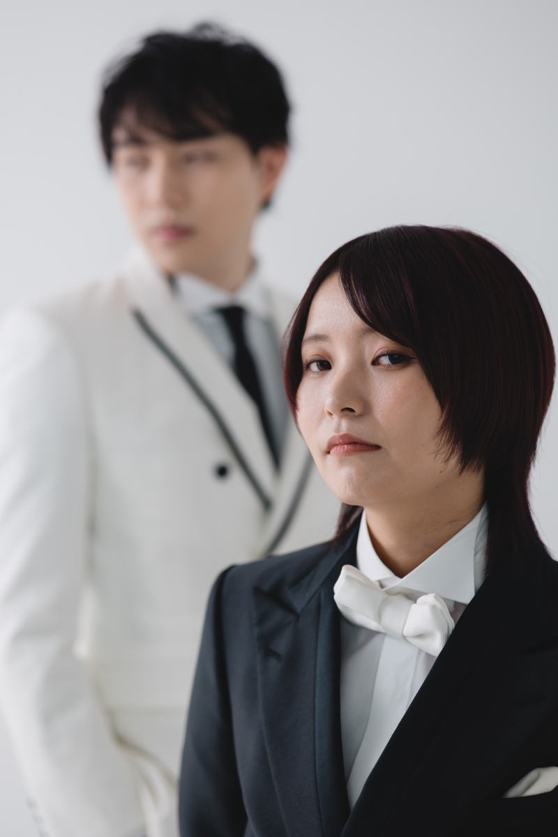 お二人ともタキシード姿での撮影