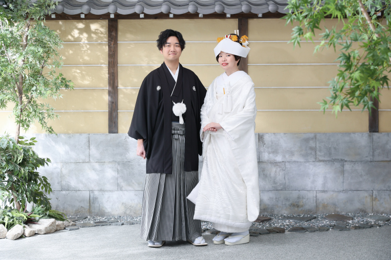 和装ならではの装いで。屋内庭園スタジオ