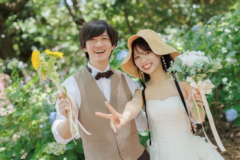 新緑の昭和記念公園でお二人らしく!