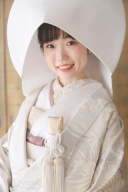 白無垢と洋髪綿帽子