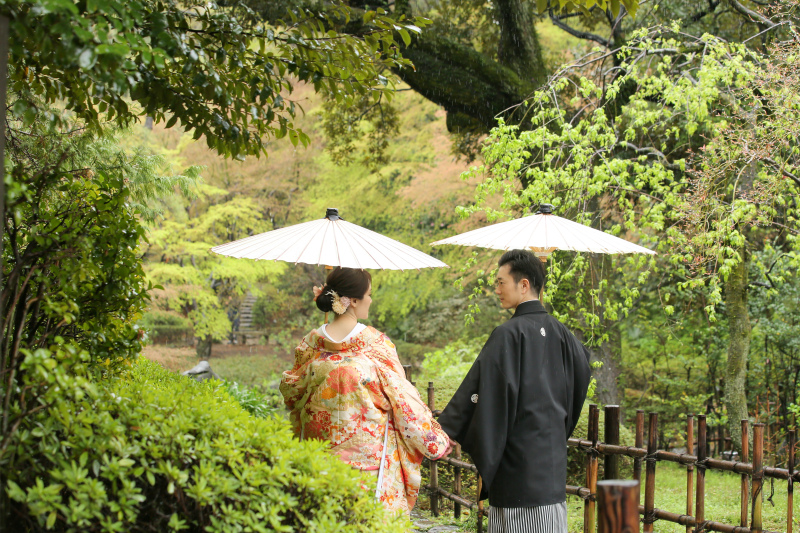 雨の甘泉園公園