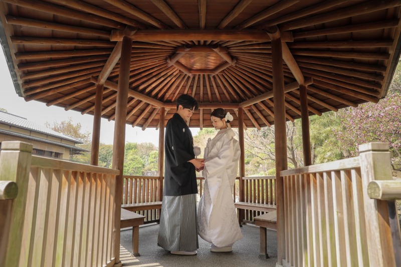 白無垢綿帽子&times;目白庭園