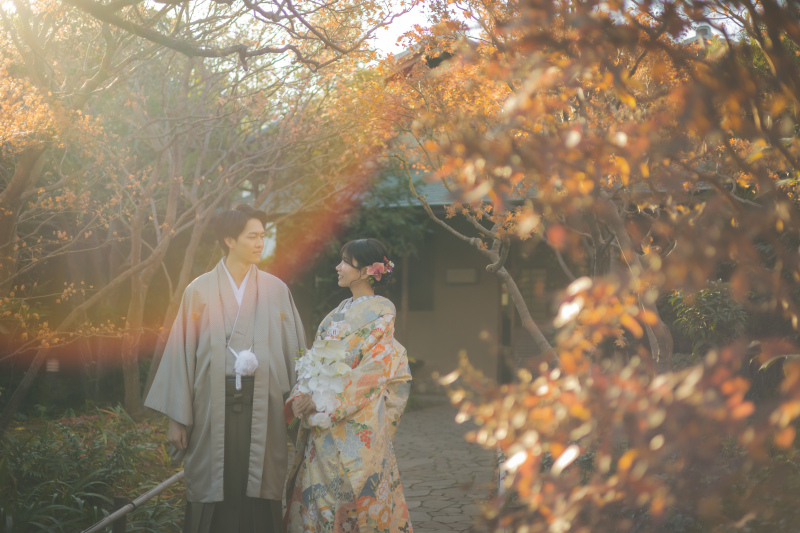 紅葉で目白庭園フォト