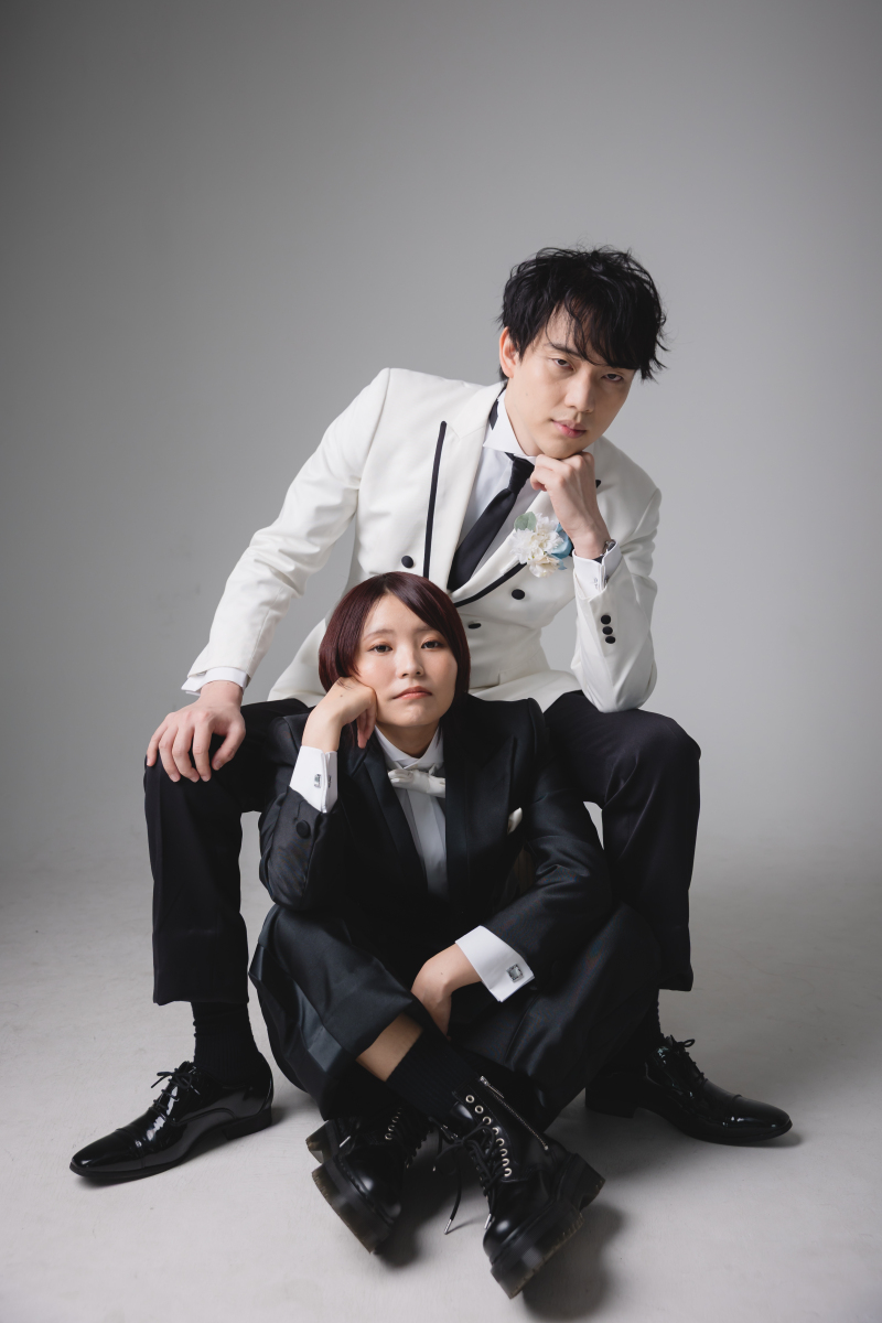 お二人ともタキシード姿での撮影
