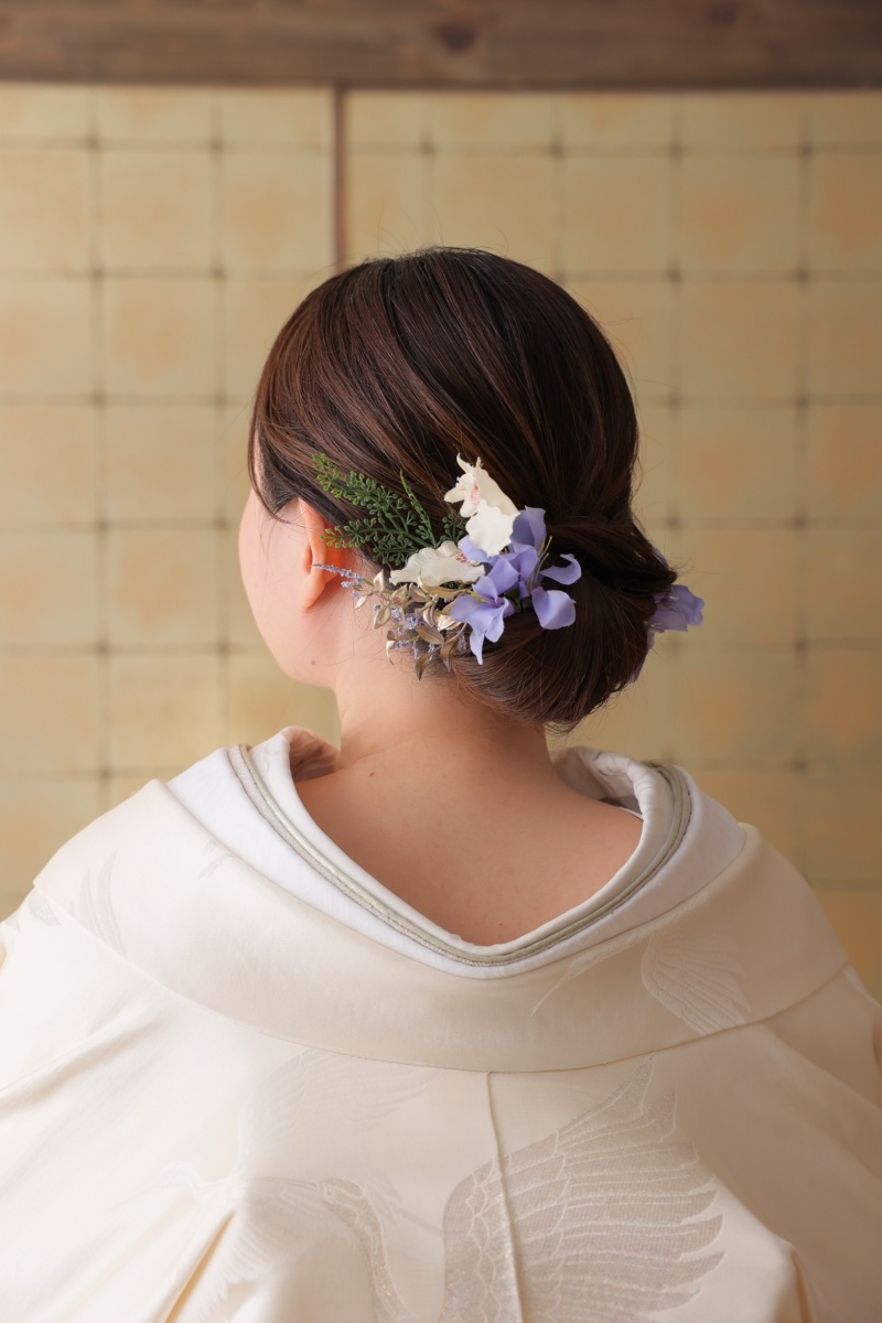 屋内庭園で和装撮影！