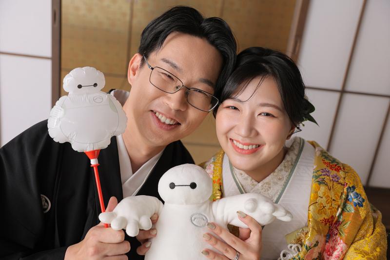 和装スタジオで桜と