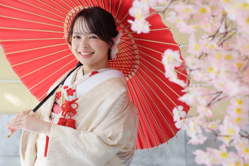 桜で彩る屋内庭園スタジオ撮影