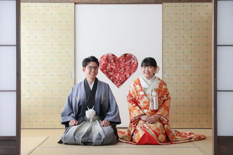 屋内庭園スタジオで色打掛も白無垢も叶える2着プラン♪