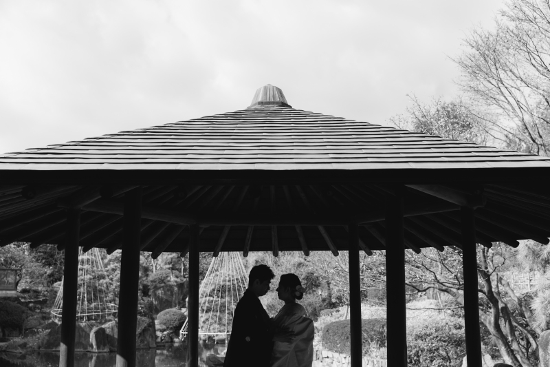 お茶室とお庭でも。梅の季節の【目白庭園】