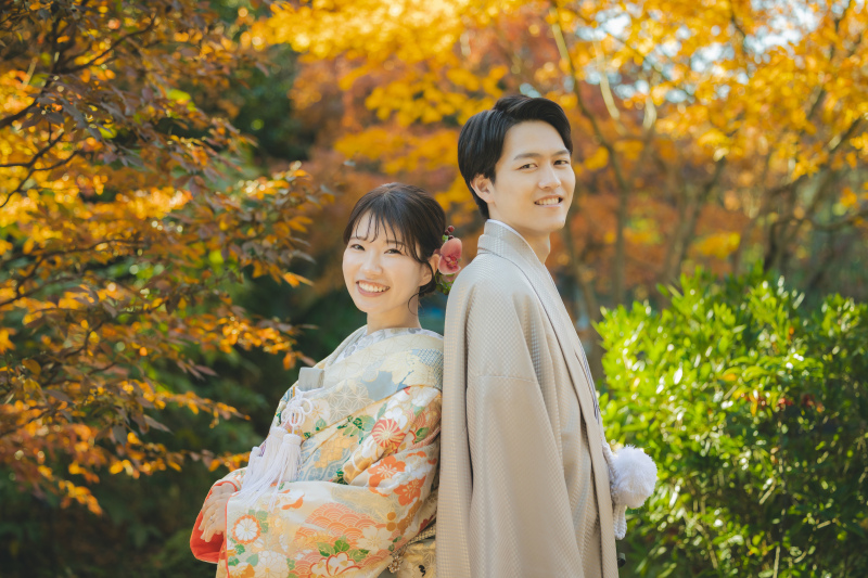 紅葉で目白庭園フォト