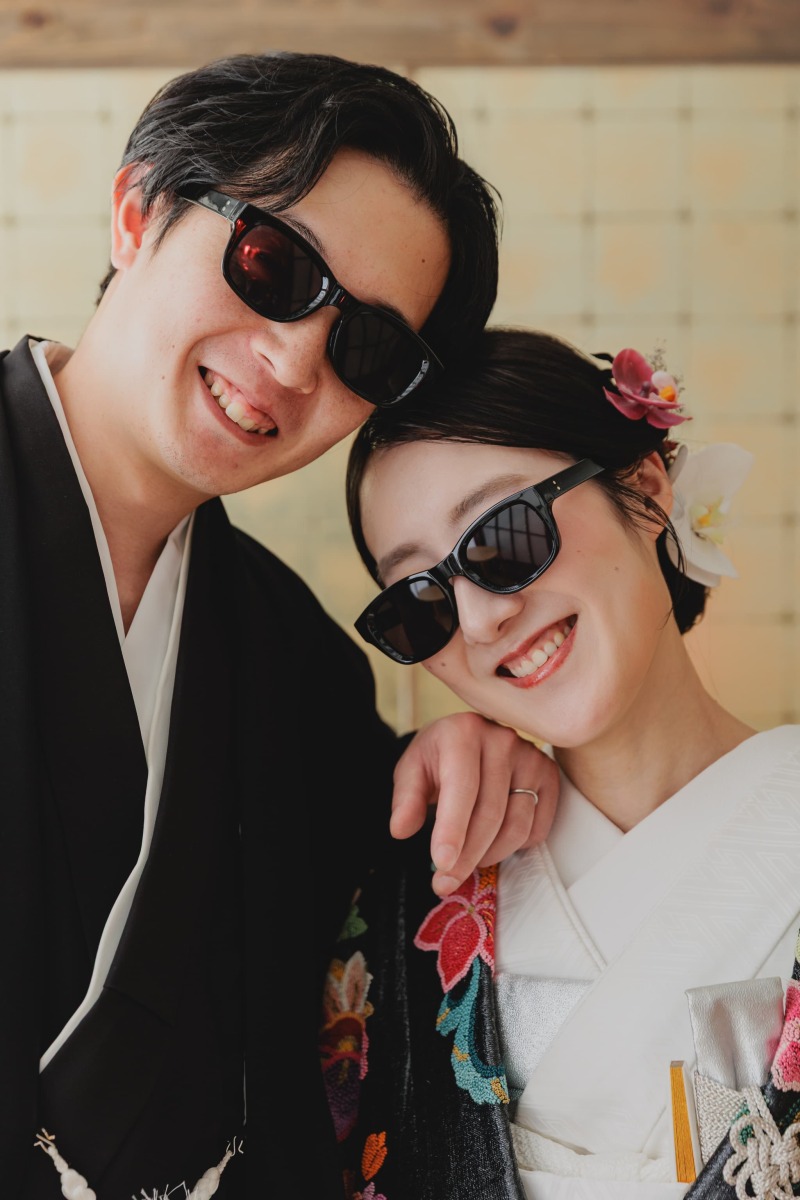 屋内庭園スタジオお持ち込みの小物で和装撮影