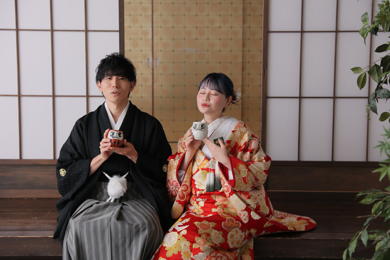 洋装ハウススタジオ→新宿周遊+和装屋内庭園スタジオ