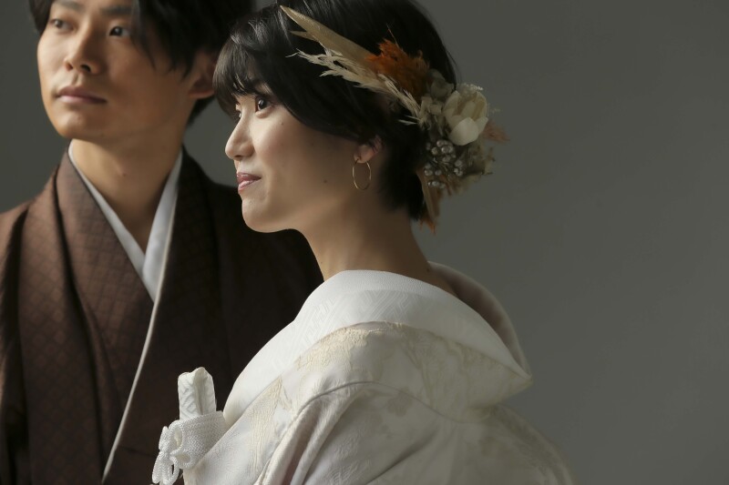 和装スタジオPlusと私服撮影でお二人らしく♪