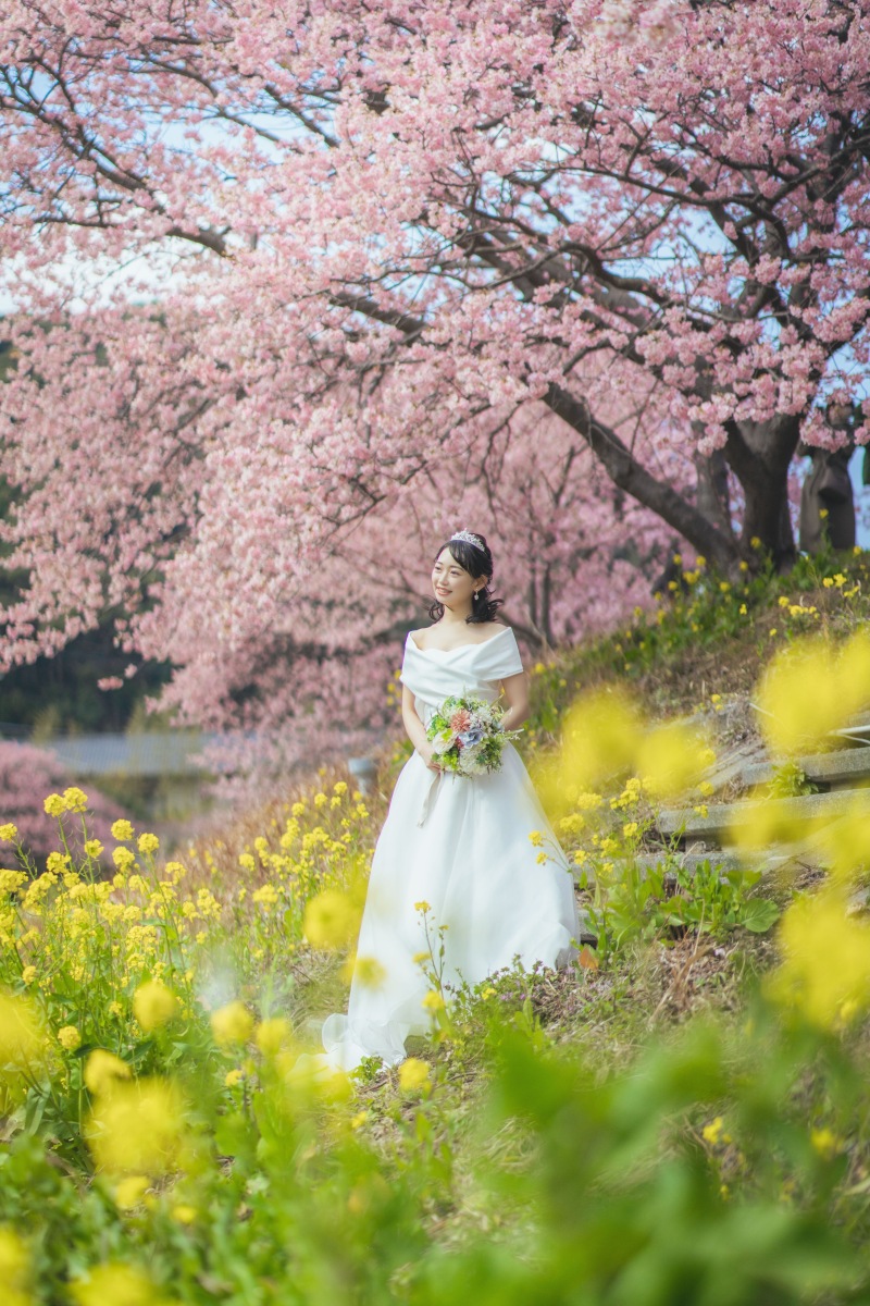 河津桜ロケーションで残すウェディングフォト