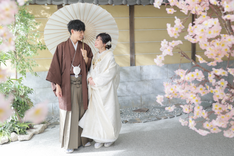 屋内庭園スタジオで桜フォト