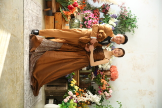 ワンちゃんとおそろいコーデ撮影