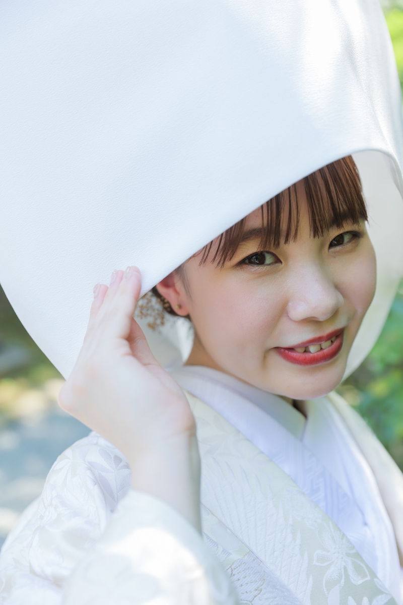 綿帽子で新緑ロケーション
