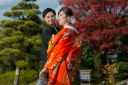 和装で紅葉ロケーション