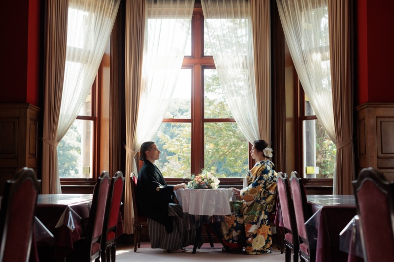 和装でも撮影できる旧古河邸