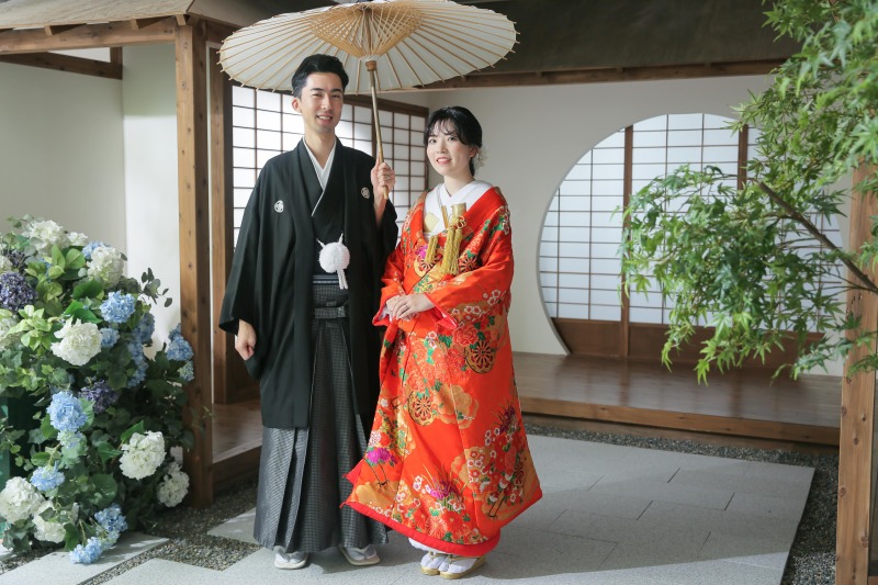 屋内庭園スタジオでお花との撮影!