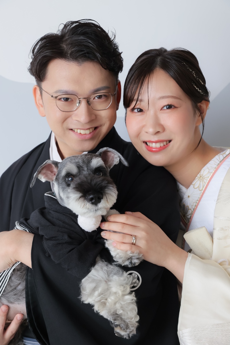 愛犬と残す和装スタジオフォト！