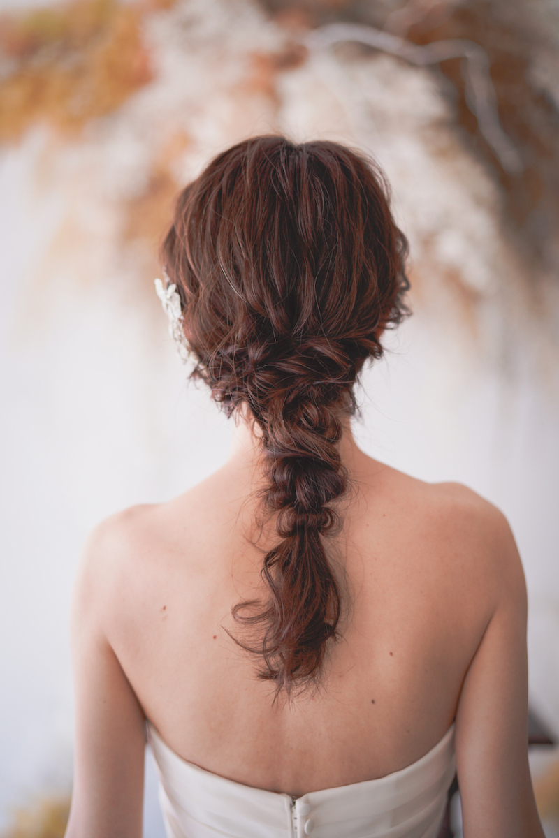 可愛すぎない上品な編みおろしヘアアレンジ