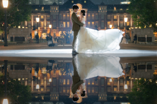 雨の中での東京駅夜景撮影