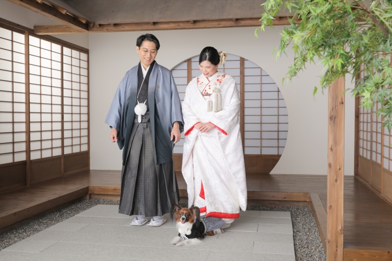 素敵な和装コーディネートでワンちゃんと一緒に！