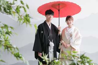 屋内庭園スタジオで和装2着撮影