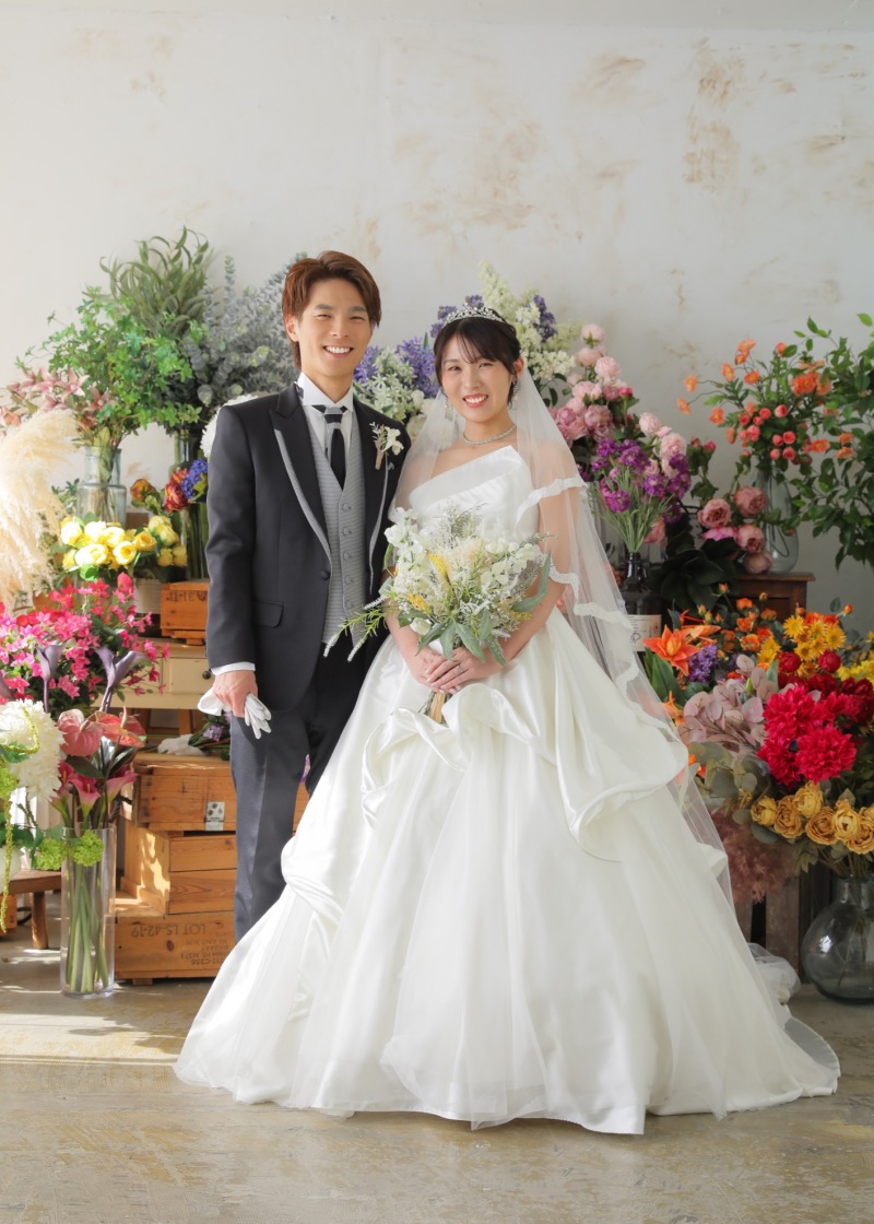 お花に囲まれたスタジオで