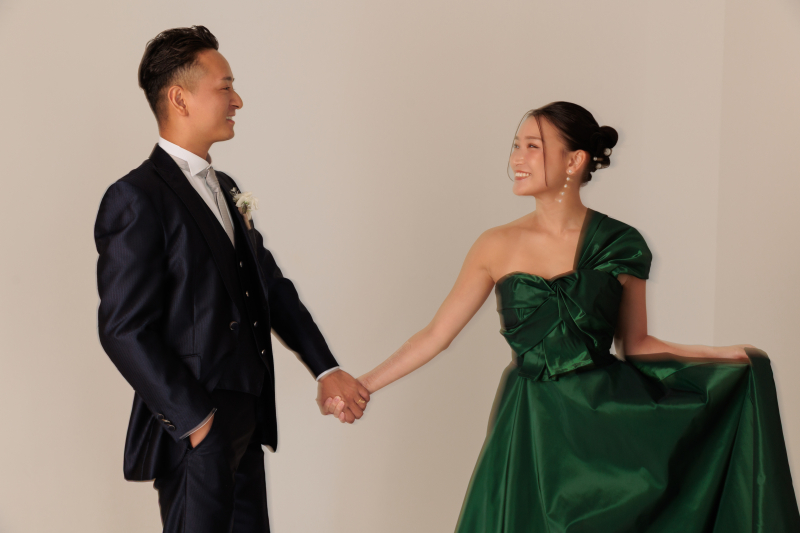 白無垢→green dressにスタイルチェンジ！