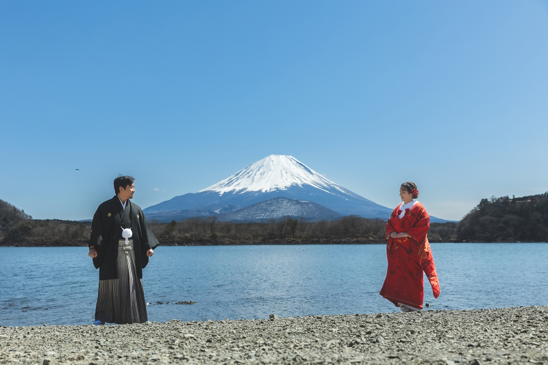 富士山と共に和装ロケーション