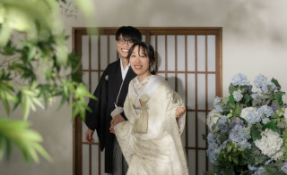 屋内庭園スタジオで撮影