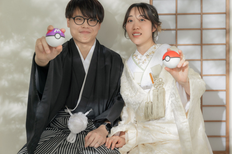 屋内庭園スタジオで撮影