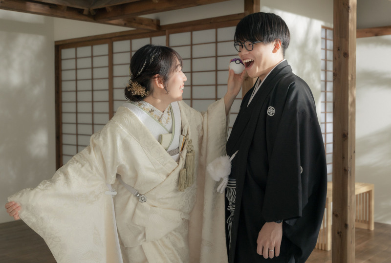 屋内庭園スタジオで撮影