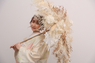 ドライフラワー和傘