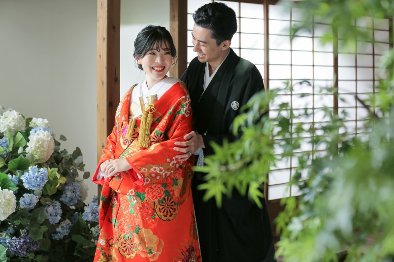 屋内庭園スタジオでお花との撮影!