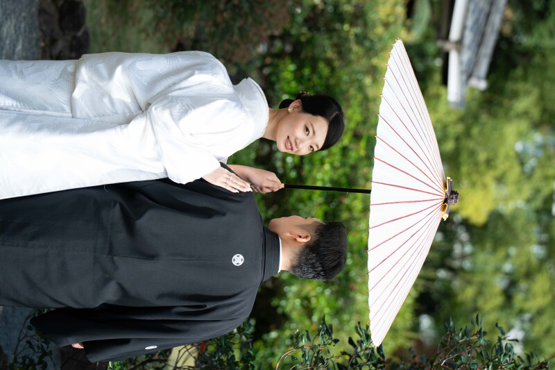 緑に囲まれた旧安田庭園ロケーション