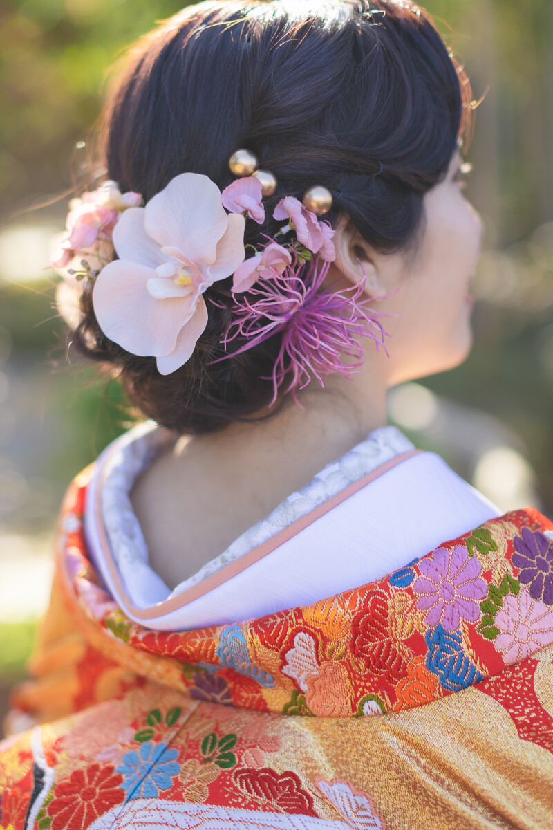 春の和装ヘアメイク