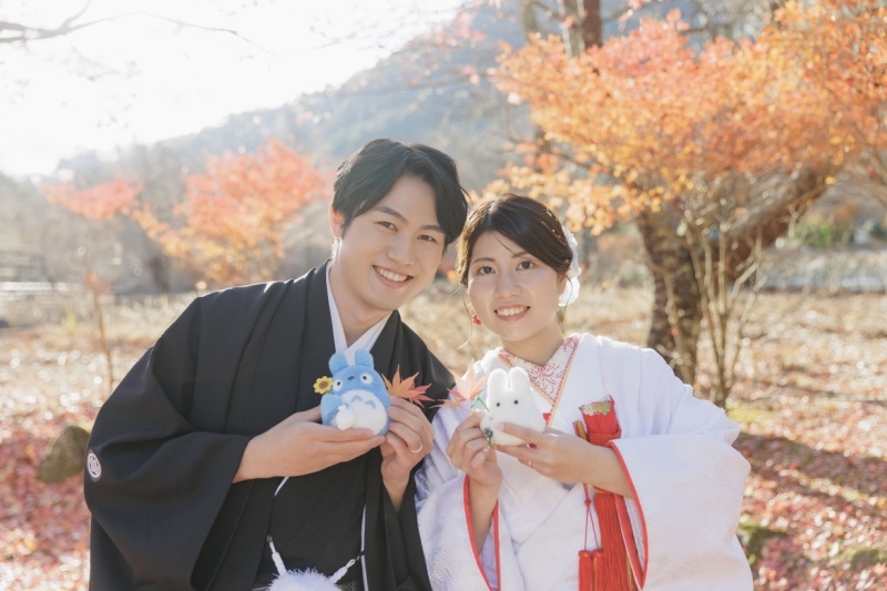 秋の富士五湖「西湖」での前撮り