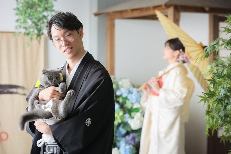 屋内庭園で猫ちゃんとの撮影♪