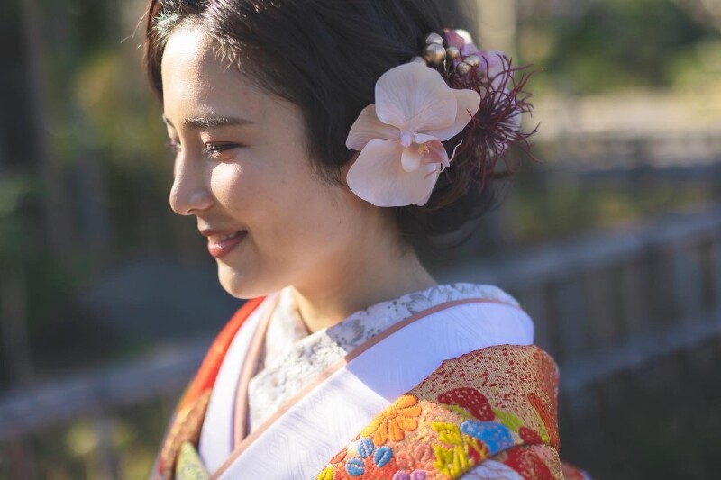 春の和装ヘアメイク