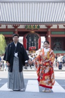 屋内庭園スタジオ2着撮影+雷門の前