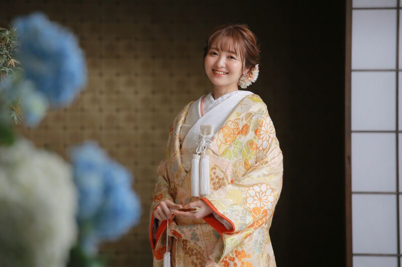 暑い夏は和装で屋内庭園撮影で!!