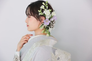 生花ヘアアレンジ