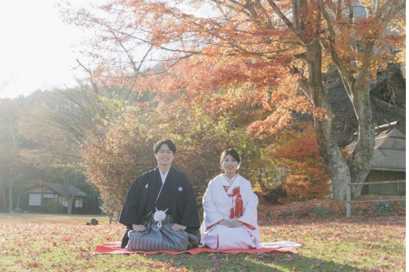 秋の富士五湖「西湖」での前撮り