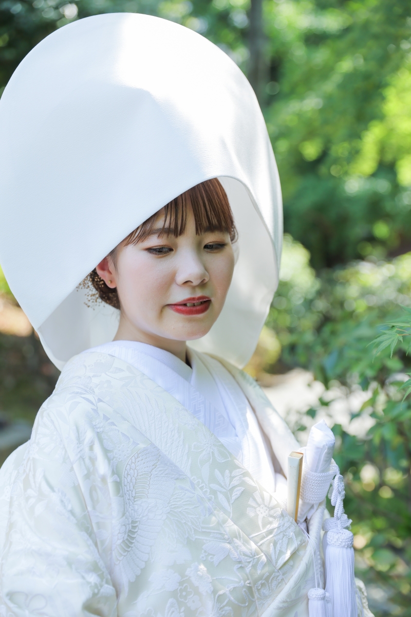 綿帽子で新緑ロケーション